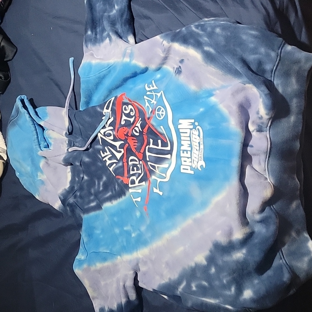 Blue peace sweater